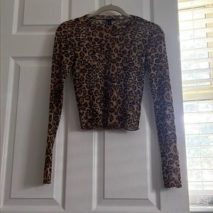 Cheetah print long sleeve cover top